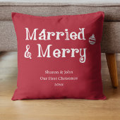 Verheiratet und fröhlich Unser erstes Weihnachten  Kissen