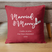 Verheiratet und fröhlich Unser erstes Weihnachten Kissen