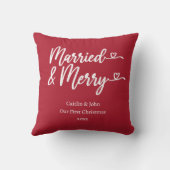 Verheiratet und fröhlich Unser erstes Weihnachten  Kissen (Rückseite)