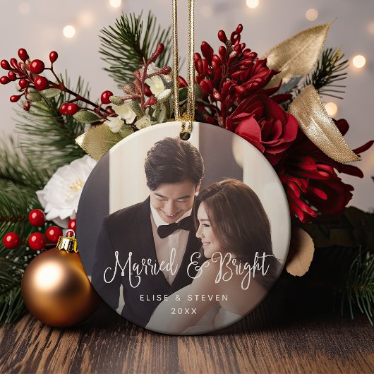 Verheiratet und hell | Hochzeitsstift Foto Keramik Ornament