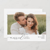 Verheiratet und hell, Modernes Foto Holiday Postkarte (Vorne/Hinten)