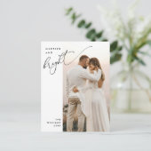 Verheiratet und hell, Modernes Foto Holiday Postkarte (Stehend Vorderseite)