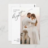 Verheiratet und hell, Modernes Foto Holiday Postkarte (Vorne/Hinten)