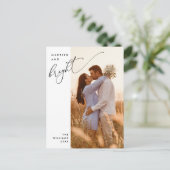 Verheiratet und hell, Modernes Foto Holiday Postkarte (Stehend Vorderseite)