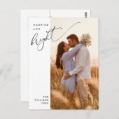 Verheiratet und hell, Modernes Foto Holiday Postkarte (Vorne/Hinten)