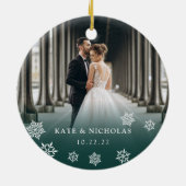 Verheiratet und hell | Weihnachten im Foto Keramik Ornament (Hinten)