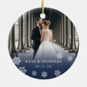 Verheiratet und hell | Weihnachten im Foto Keramik Ornament (Hinten)