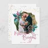 Verheiratet und hell | Weihnachts-Fotokarte Feiertagspostkarte (Vorne/Hinten)