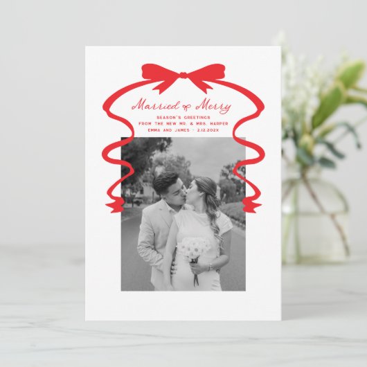 Verheiratet und Merry Bow Foto Weihnachten Neuaufl (Stehend Vorderseite)