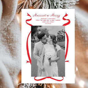 Verheiratet und Merry Bow Foto Weihnachten Neuaufl