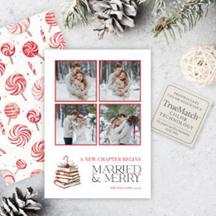 Verheiratet und Merry New Chapter Candy Cane Foto Feiertagskarte