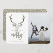 VERHEIRATET UND MERRY | RUSTIKTIEFE FEIERTAGSKARTE (Vorne/Hinten)