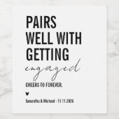 Verheiratet Verlobung Weinetikett (Einzelnes Label)