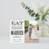 Verheiratet | Vielen Dank Foto Postcard Einladung (Stehend Vorderseite)