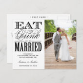 Verheiratet | Vielen Dank Foto Postcard Einladung (Vorne/Hinten)