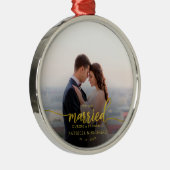 Verheiratet während einer Pandemie Foto Gold Foil Ornament Aus Metall (Rechts)