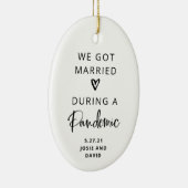 Verheiratet während einer Pandemie | Foto zurück Keramik Ornament (Rechts)