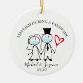 Verheiratet während einer Pandemie Keramik Ornament (Vorne)