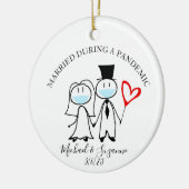 Verheiratet während einer Pandemie Keramik Ornament (Links)