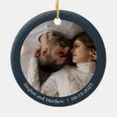 Verheiratet während einer Pandemie mit Foto Keramik Ornament (Hinten)