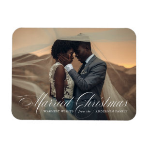 Verheiratet Weihnachten Feiertags-Fotomagnet Magnet