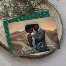 Verheiratet Weihnachten | Grüne Feiertags-Postkart