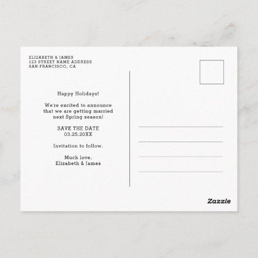 Verheiratet werden und ganz bestimmt Save the Date Postkarte (Rückseite)