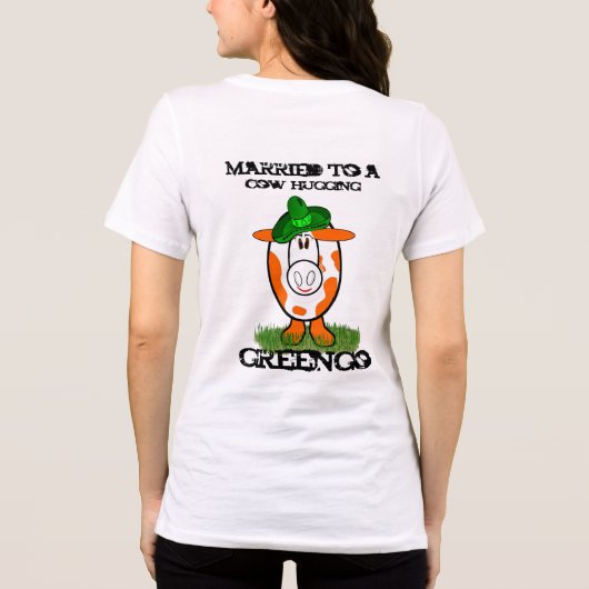 Verheiratet zu einem Kuh-Hugging-Greengo Tri-Blend Shirt (Rückseite)