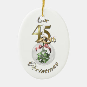 Verheiratete 45. Weihnachtsverzierung Keramikornament