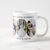 Verheiratete 6 Foto Rounded Lozenge Form Jumbo-Tasse (Rechts)