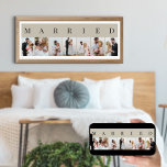 VERHEIRATETE 7-Bild- und Schwarz-FotoCollage Poster<br><div class="desc">Elegantes Plakatdruck, personalisiert mit Ihren Hochzeitsfeiern Fotos. Ein stilvolles Design in einer neutralen Farbpalette aus Natur und Schwarz - perfekt für Neuvermählte und Jubiläumsgeschenke. Die Fotovorlage ist für Sie ein Set, um 7 Ihrer Lieblingsfotos hinzuzufügen, die im Porträtformat in einer einfachen Rasterstil-Foto-Collage dargestellt werden. VERHEIRATET wird in der modernen Großbuchstabe...</div>