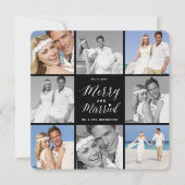 Verheiratete 8 Fotocollage Moderne Hochzeit Feiertagskarte (Vorderseite)