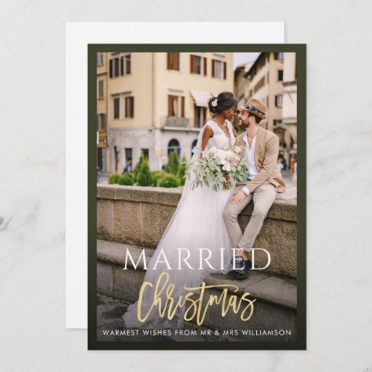 VERHEIRATETE CHRISTMAS-Feiertagsankündigung Feiertagskarte (Vorne/Hinten)