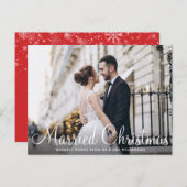 VERHEIRATETE CHRISTMAS | Foto mit weißem Skript Postkarte (Vorne/Hinten)