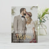 VERHEIRATETE CHRISTMAS-Hochzeitsankündigung Feiertagskarte (Stehend Vorderseite)