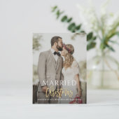 VERHEIRATETE CHRISTMAS Hochzeitsankündigung Postkarte (Stehend Vorderseite)