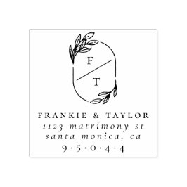 Verheiratete Couple Monogram | Hochzeitsfeier Rück Gummistempel