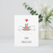 Verheiratete Couple Red Heart Card zum Hochzeitsta (Stehend Vorderseite)