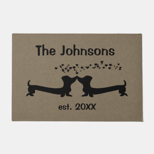 Verheiratete Dackeln in der Liebe Fußmatte (Vorderseite)