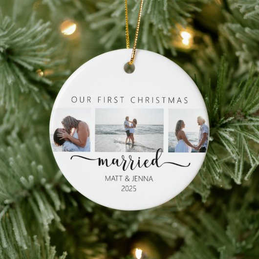 Verheiratete Erstweihnachtsdekoration Keramik Ornament (Baum)