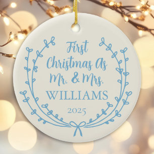 verheiratete ErstWeihnachtsschmuck mit Bild Keramik Ornament
