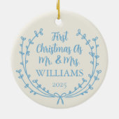 verheiratete ErstWeihnachtsschmuck mit Bild Keramik Ornament (Hinten)