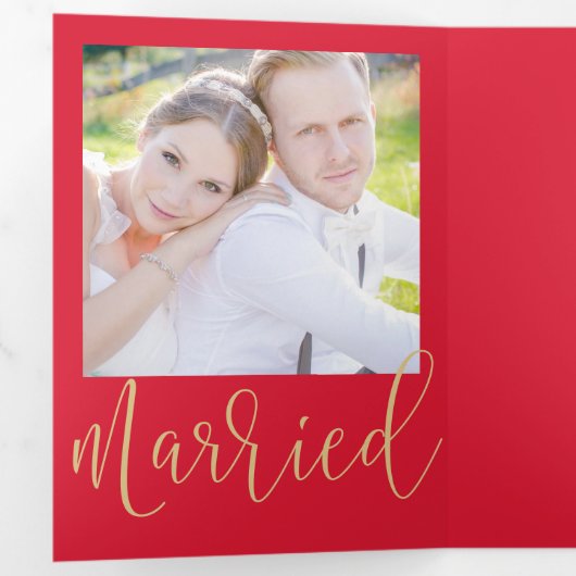 Verheiratete FARBE-Dreifachwettkarte Dreifach Gefaltete Einladung (Innen Erste Seite)