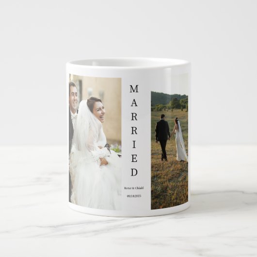 Verheiratete Foto Collage Tasse für Hochzeiten (Vorderseite)