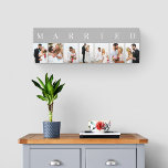 VERHEIRATETE FotoCollage 7 Bild grau und weiß Leinwanddruck<br><div class="desc">Elegante, gedehnte Leinwand, personalisiert mit Ihren Hochzeitsfeiern Fotos. Ein stilvolles Design in neutraler Farbpalette aus Grau und Weiß - ideal für Jungvermählte und Jubiläumsgeschenke. Die Fotovorlage ist für Sie ein Set, um 7 Ihrer Lieblingsfotos hinzuzufügen, die im Porträtformat in einer einfachen Rasterstil-Foto-Collage dargestellt werden. VERHEIRATET wird in der modernen Großbuchstabe...</div>