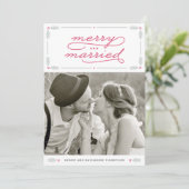 Verheiratete, frisch verheiratete Weihnachtsfotoka Feiertagskarte (Stehend Vorderseite)