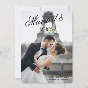 Verheiratete & Frohe Foto-Weihnachtskarte Einladung