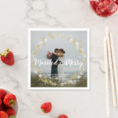 verheiratete & fröhliche Feiertage Foto Hochzeitsl Serviette (Beispiel)