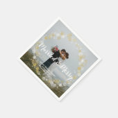 verheiratete & fröhliche Feiertage Foto Hochzeitsl Serviette (Ecke)