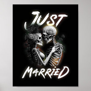 Verheiratete Halloween-Skelettbräune und Groomehe Poster